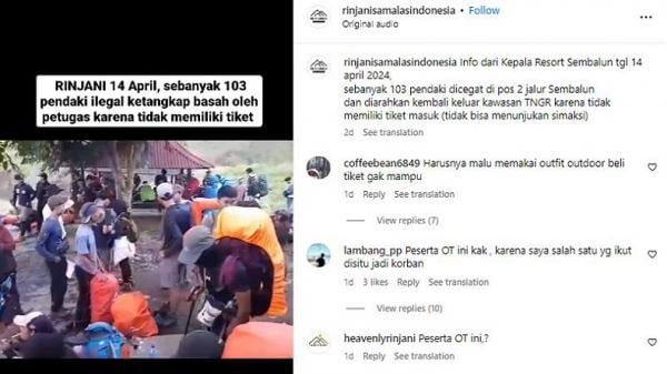 103 Pendaki di Gunung Rinjani Dipaksa Turun gegara Ditipu Open Trip