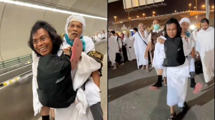 Aksi Pria Gendong Wanita Lansia saat Tertinggal Rombongan Haji Tuai Pujian