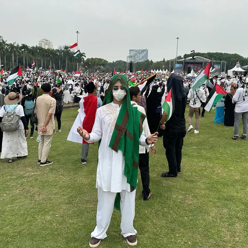 Al Ghazali Tunjukkan Dukungan dengan Ikut Aksi Bela Palestina, Percaya Pertolongan Tuhan Pasti Datang