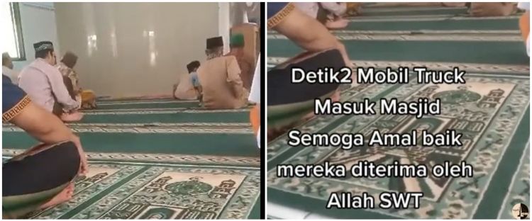 Awalnya dikira Ngeri, Momen Truk Masuk Masjid Ini Malah Bikin Ngakak, Awas jangan emosi dulu ya