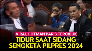 Biasa Terlihat Garang, Viral Hotman Paris Terciduk Tidur Saat Sidang Sengketa Pilpres 2024