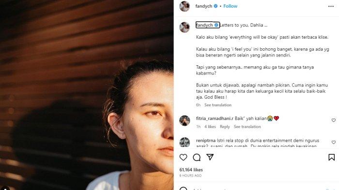 Dituding Selingkuh Fandy Christian Tulis Pesan untuk Dahlia Poland Singgung Kabar sang Istri