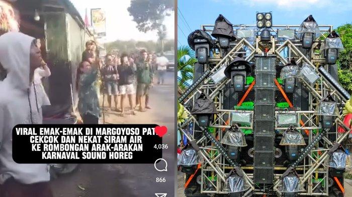 Emak emak Siram Karnaval Sound Horeg di Pati