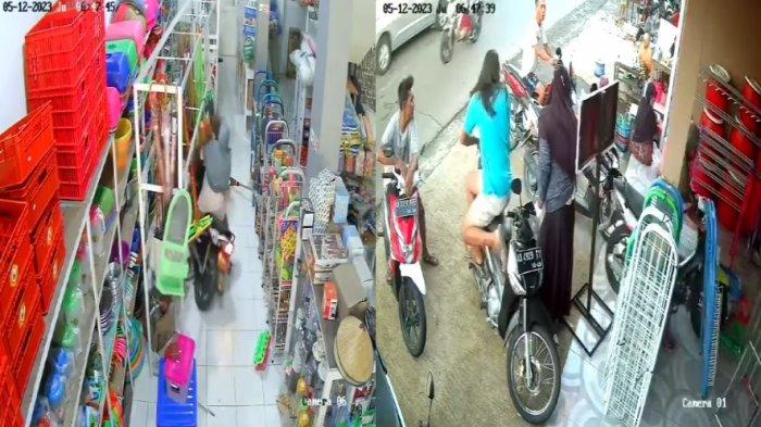Emak Emak Pengendara Motor Terobos Masuk Toko Netizen Salahkan Hal Lain