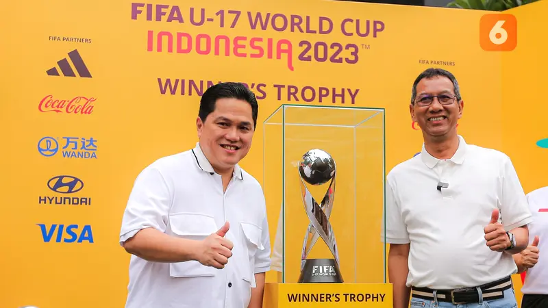 Erick Thohir Pamerkan Piala Dunia U 17 Indonesia 2023 di Bundaran HI, Trofi Tur Akan Keliling di Empat Kota