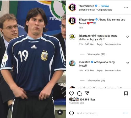 FIFA Curi Perhatian Unggah Lagu Aldi Taher Bujuk Lionel Messi ke Indonesia, Netizen: Langsung Tergerak Jadi Datang Sih Ini