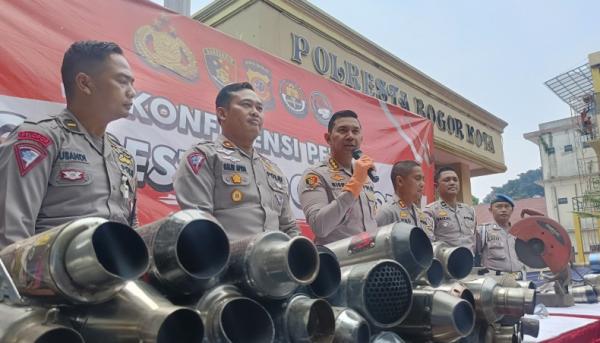 Ganggu Kenyamanan Knalpot Brong di Bogor Disita Polisi