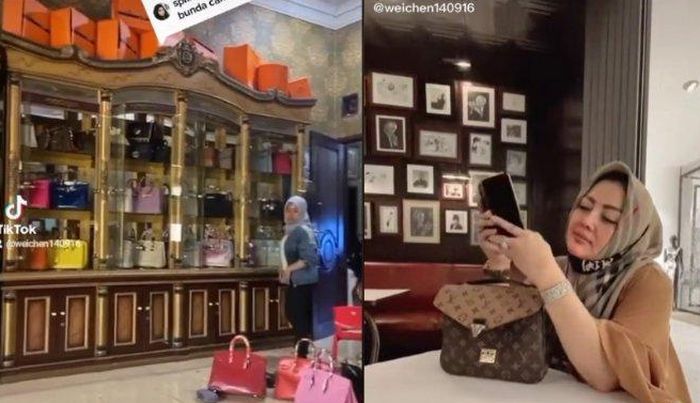 Gegara Gaya Glamornya saat Demo, Ibu Kades Wiwin Terpantau Punya Tas Branded 1 Lemari