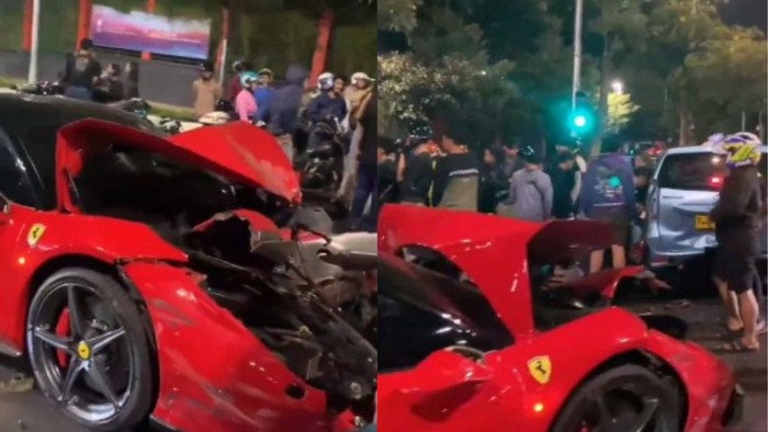 Geger Ferrari Tabrak 5 Kendaraan di Bundaran Senayan