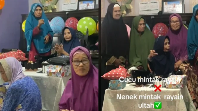 Gemes Nenek 80 Tahun Rayakan Ulang Tahun, Circlenya Dateng Semua