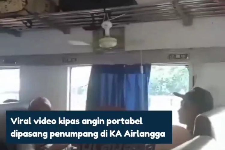 Heboh Penumpang Pasang Kipas Gantung di Gerbong Kereta Api