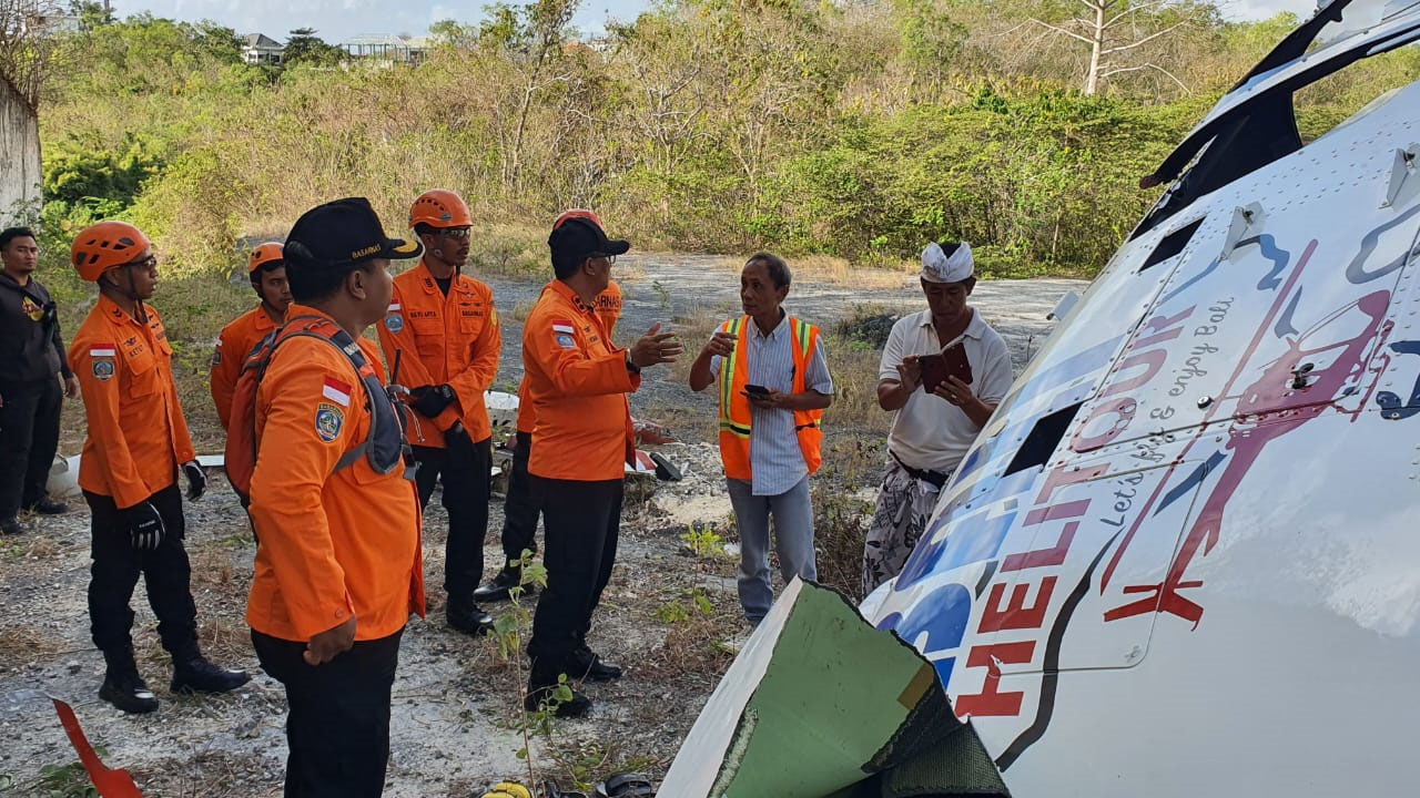 Helikopter Jatuh di Kuta Selatan Bali, 5 Penumpang Selamat