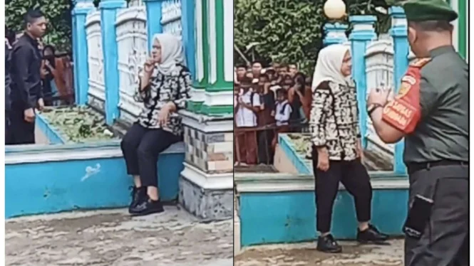 Ibu Iriana Duduk di Tepi Jalan saat Presiden Jokowi Sholat Jumat