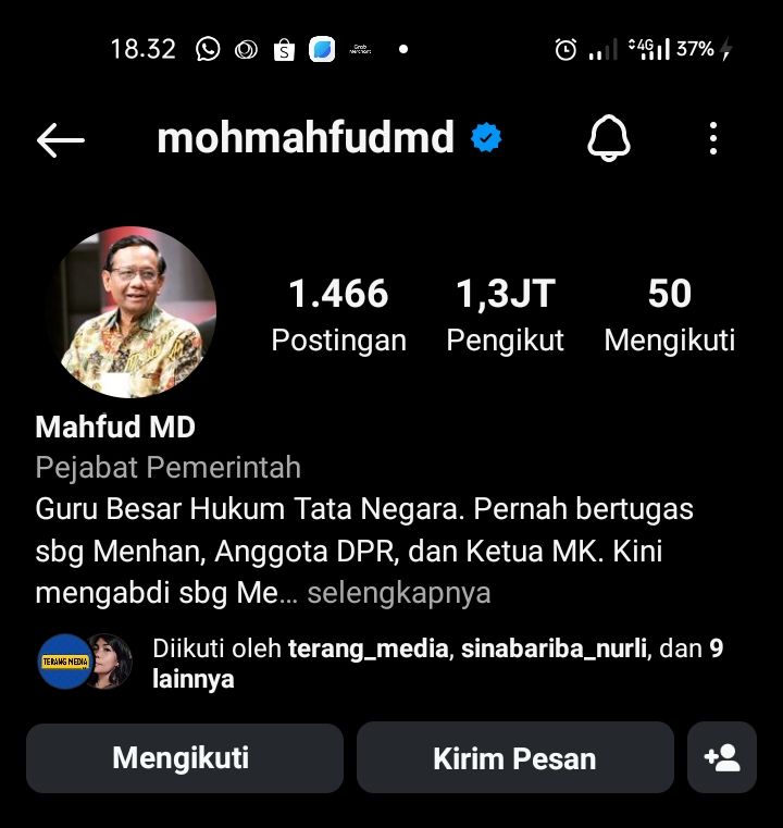 Instagram Mahfud MD Tiba Tiba Posting Tentara Israel, Kena Hack