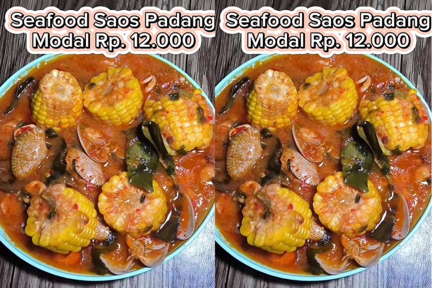 Istri Masak Seafood Saus Padang hanya Modal Rp 12 Ribu, Beli Cumi Rp3 Ribu