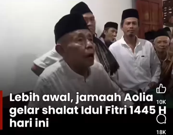 JAMAAH AOLIA RAYAKAN LEBARAN LEBIH AWAL, MBAH BENU : SAYA SUDAH TELEPON ALLAH