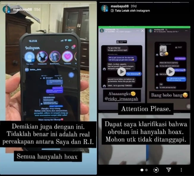 Kepalang Viral, Chat Rizky Irmansyah yang Jelekkan Nikita Mirzani Rupanya Hoax