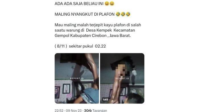 Maling di Cirebon Nyangkut di Plafon Saat Akan Kabur, Sempat Panik Hingga Kencing di Celana