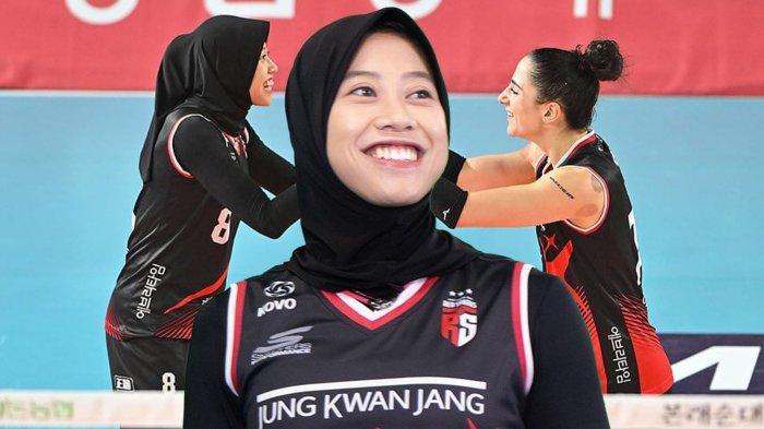 Megawati Hangestri Pertiwi menempati ranking tiga dalam kontes 'Ratu Servis' di All Star Liga Voli Korea di Incheon Samsan Gymnasium, Sabtu (27/1).