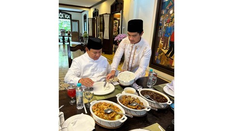 Momen Makan Bareng Prabowo Usai Dinyatakan Menang Pilpres, Kaesang: Tak Bicara Jatah Menteri