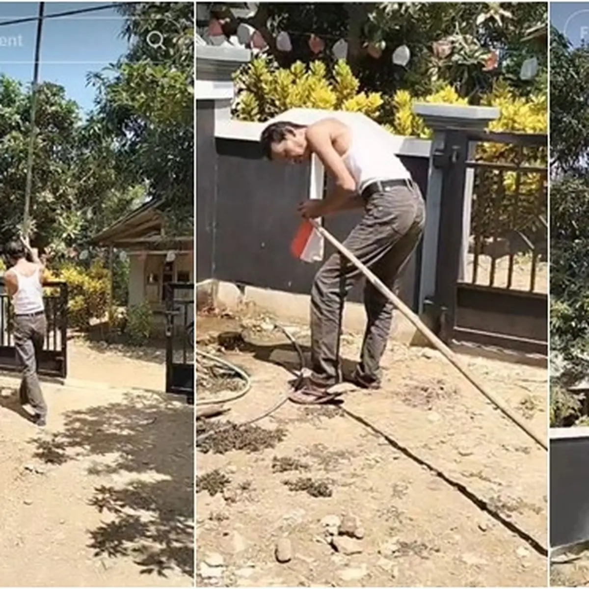 Momen Pria Pasang Bendera Kecil di Tiang Panjang Ini Bikin Senyum Tipis