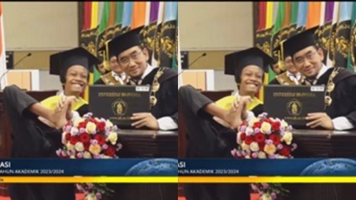 Momen Rektor UB Salami Kaki hingga Turun Panggung Hampiri Wisudawan Disabilitas Tuai Pujian