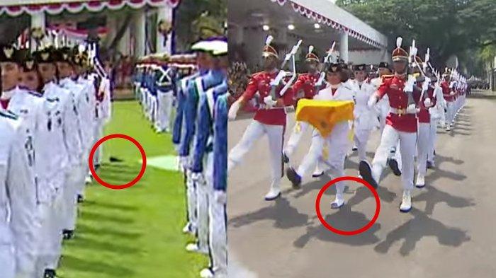 Momen Sepatu Paskibraka Pembawa Baki Copot saat Pengibaran Bendera di Istana