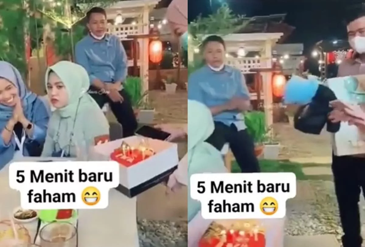 Momen Wanita Malah Panik Saat Dapat Kejutan Ultah, Gegara 2 Pacarnya Kompak Datang