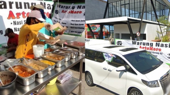 Orang Tajir Ponorogo Jualan Nasi Langgi Pakai Alphard, Meja Dagangan Jadi Gunjingan: Standar Hotel