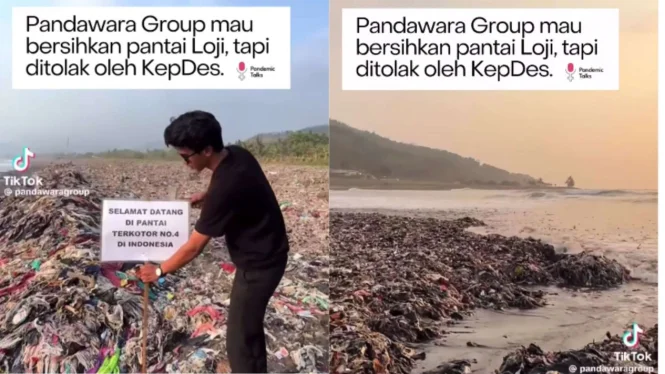 Pandawara Group Ingin Bersihkan Pantai Loji yang Kotor, Tapi Ditolak Kades