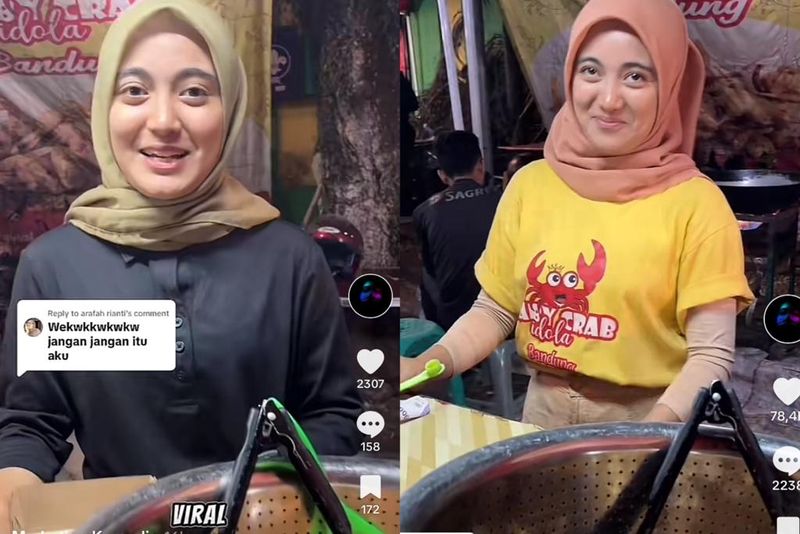 Penjual Baby Crab di Bandung Mirip Arafah Rianti