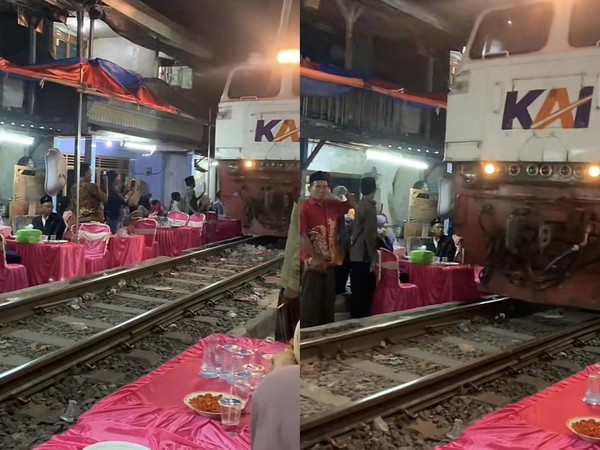 Pernikahan Viral di Pinggir Rel Kereta di Surabaya, Bikin Tamu Tegang