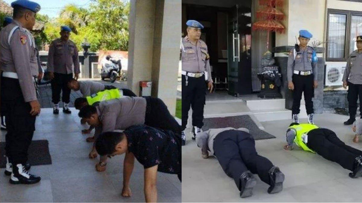 Polisi di Bali Dihukum Push Up, Usai Menolak Laporan Korban Pencopetan Tapi Malah Minum Bir