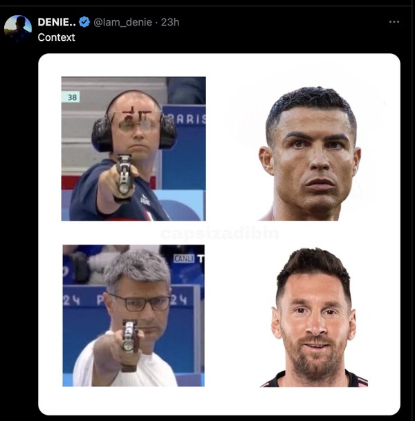 Ronaldo dan Messi Terseret Meme Dikec si John Wick Olimpiade 2024