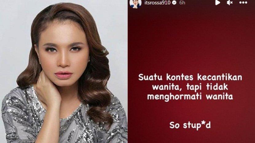 Rossa Sindir Tipis tipis Miss Universe Indonesia Kontes Kecantikan Tapi Tak Menghargai Wanita