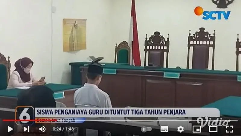 Siswa Madrasah Bacok Guru di Demak Dituntut 3 Tahun Penjara