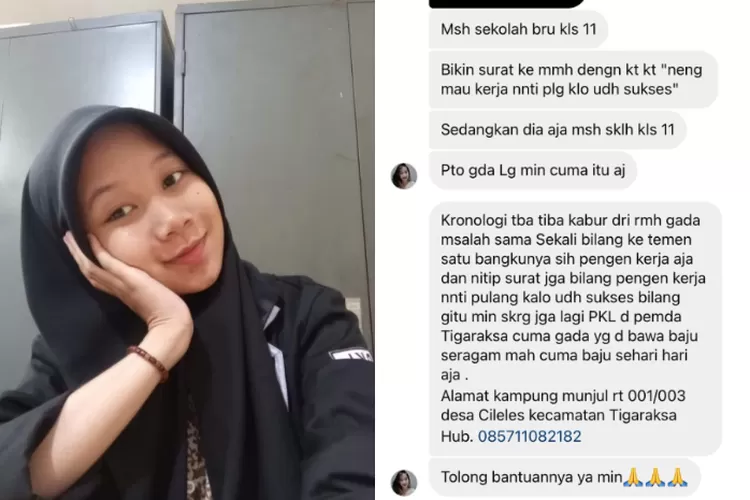 Siswi SMK Tigaraksa Kabur dari Rumah, Bilang Pulang kalau sudah Sukses