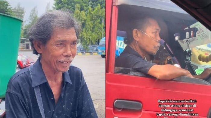 Sopir Angkot Mengemudi Pakai Selang Oksigen, Bikin Warganet Iba: Jasanya Luar Biasa