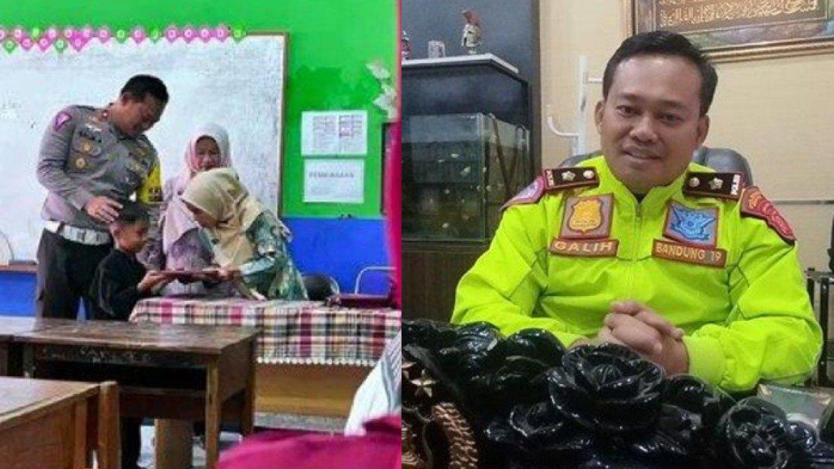 Suratnya Viral di Medsos, Polisi Dampingi Ilham Ambil Rapor di SDN Cikuya Kabupaten Bandung