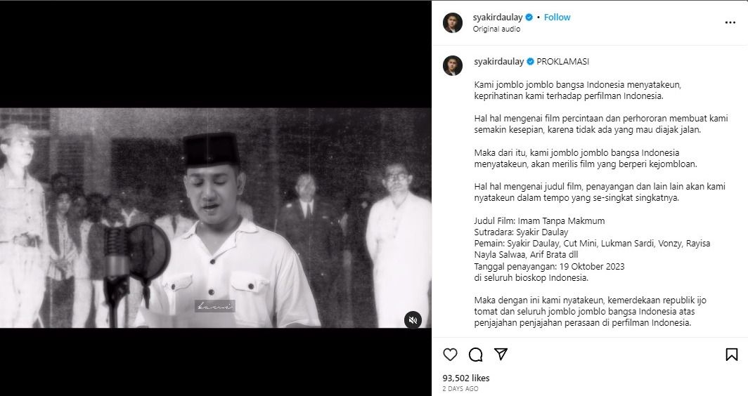 Syakir Daulay Disomasi karena Plesetkan Teks Proklamasi, Kok Bisa