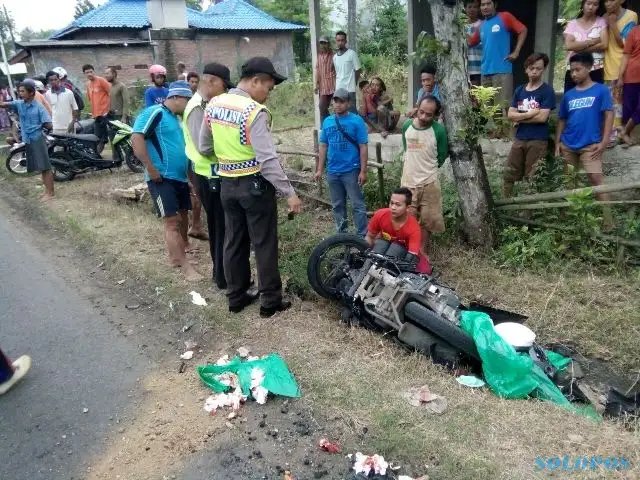 Tabrakan 2 Motor di Baturetno Wonogiri, 1 Orang Luka Berat