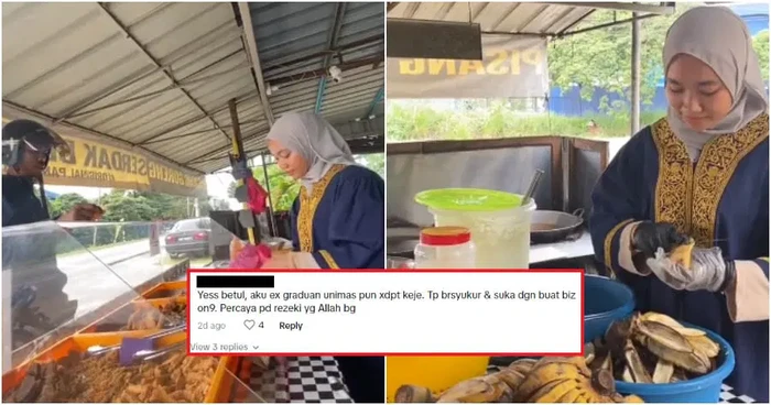 Tak Gengsi, Wanita Lulusan Sarjana Ini Jualan Pisang Goreng