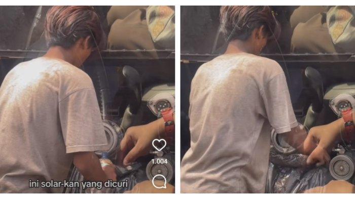 Terciduk Ambil Bensin Langsung dari Truk Tangki Aksi Pria Ini Viral