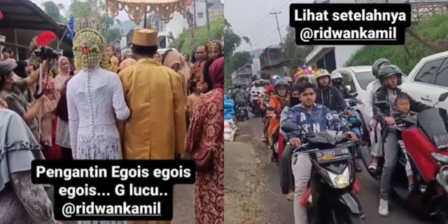 Viral! Hajatan Pengantin Bikin Macet Panjang Jalanan