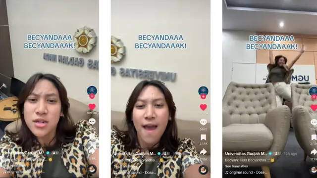 Viral Abigail Manurung Si Bercyandya Ambil Alih TikTok UGM, Penontonnya Nyaris 9 Juta