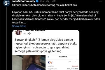 Viral Ada Oknum Batalkan Tiket Kereta Api Tanpa Sepengatuhan Pemilik