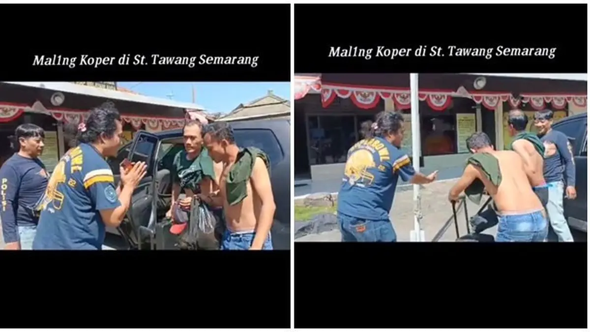 Viral Aksi Polisi Sambut Pencuri Koper Bak Tamu di Semarang