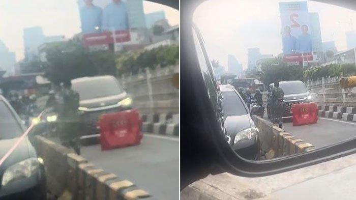 Viral Anggota TNI Adang Mobil Mewah Lexus di Jalur Transjakarta