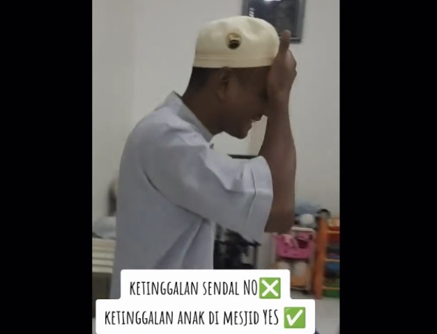 Viral Ayah Lupa Ninggalin Anak di Masjid Baru Ingat saat Ditegur Istri