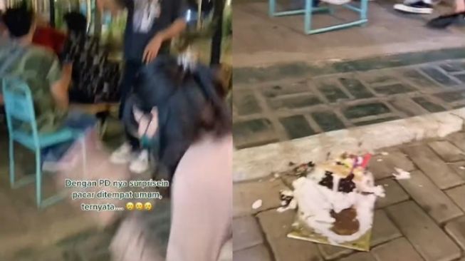 Viral Bikin Emosi Wanita Berikan Pacar Kejutan Ultah Kuenya Malah Dibuang